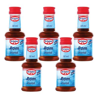 Baking Ingredients DR Oetker, Baking Powder, Dry Yeast, Egg Dye, Vanilla Sugar (5 Pack, Rum Essence 38ml)