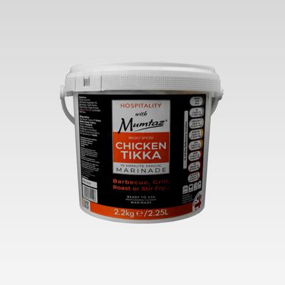 Mumtaz CHICKEN TIKKA Marinade Catering Size Bucket - BULK 2.2Kg - Restaurant Quality-Medium Spiced-BBQ-Grill-Roast-Stir or Air fry.All Natural Ingredients-Gluten Free-Vegan (2.2kg (Pack of 1), Tikka)