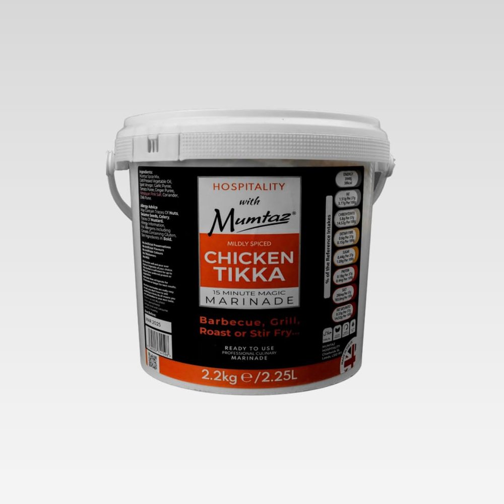 Mumtaz CHICKEN TIKKA Marinade Catering Size Bucket - BULK 2.2Kg - Restaurant Quality-Medium Spiced-BBQ-Grill-Roast-Stir or Air fry.All Natural Ingredients-Gluten Free-Vegan (2.2kg (Pack of 1), Tikka)
