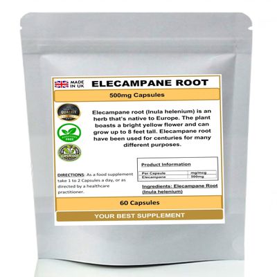 Elecampane Root Capsules 500mg 100% Natural (Inula helenium) High Strength (60)