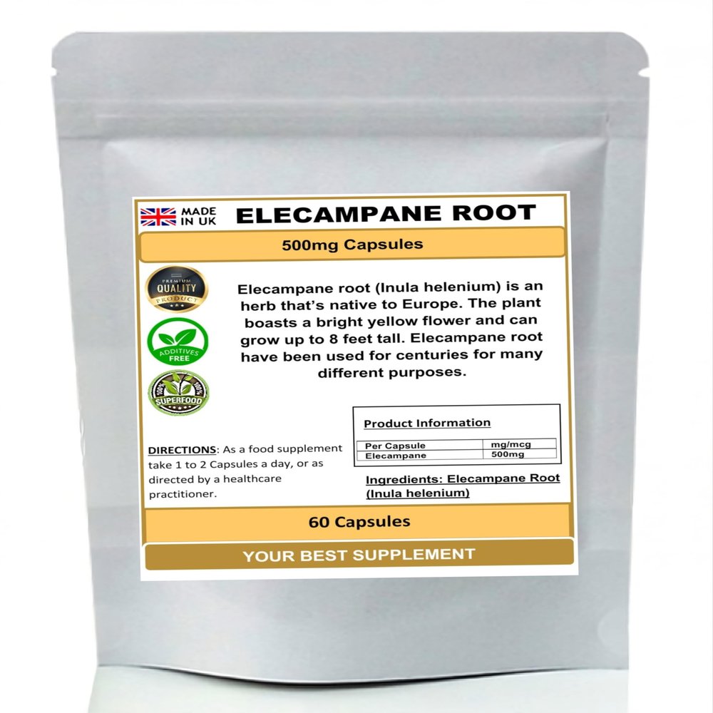 Elecampane Root Capsules 500mg 100% Natural (Inula helenium) High Strength (60)