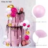 48 Pcs Ball Cake Topper Decorations Princess Cake for Happy Birthday Party Wedding Supplies (Pink Gold) view 4