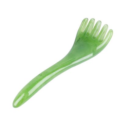 Gua Sha Comb Resin Beeswax Facial Massage Tool 5 Claw Body Scraping Comb Jade Green,gua sha Massager