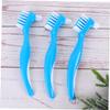 FRCOLOR Dual-Head Dental Toothbrush 6pcs Set Blue Double Sided Cleaning Brush for False Oral Care and Cleaning for Adults view 2