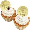 12 Pcs Happy Fathers Day Cupcake Topper, Fathers Day Round Cake Topper, Cake Engraved Discs, Acrylic Cupcake Decorations for Father's Day Baking Dessert Dcor view 3