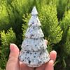 IDGTTLDF natural luster Natural Crystal 1pcs Natural Kiwi Jasper Christmas Tree Crystal Stone Tree view 2