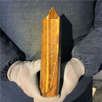 AUOQKQUT Natural tiges Eye Stone Obelisk Crystal Wand Point NaturalReiki Decoration home decoration(Size:900-1000g)