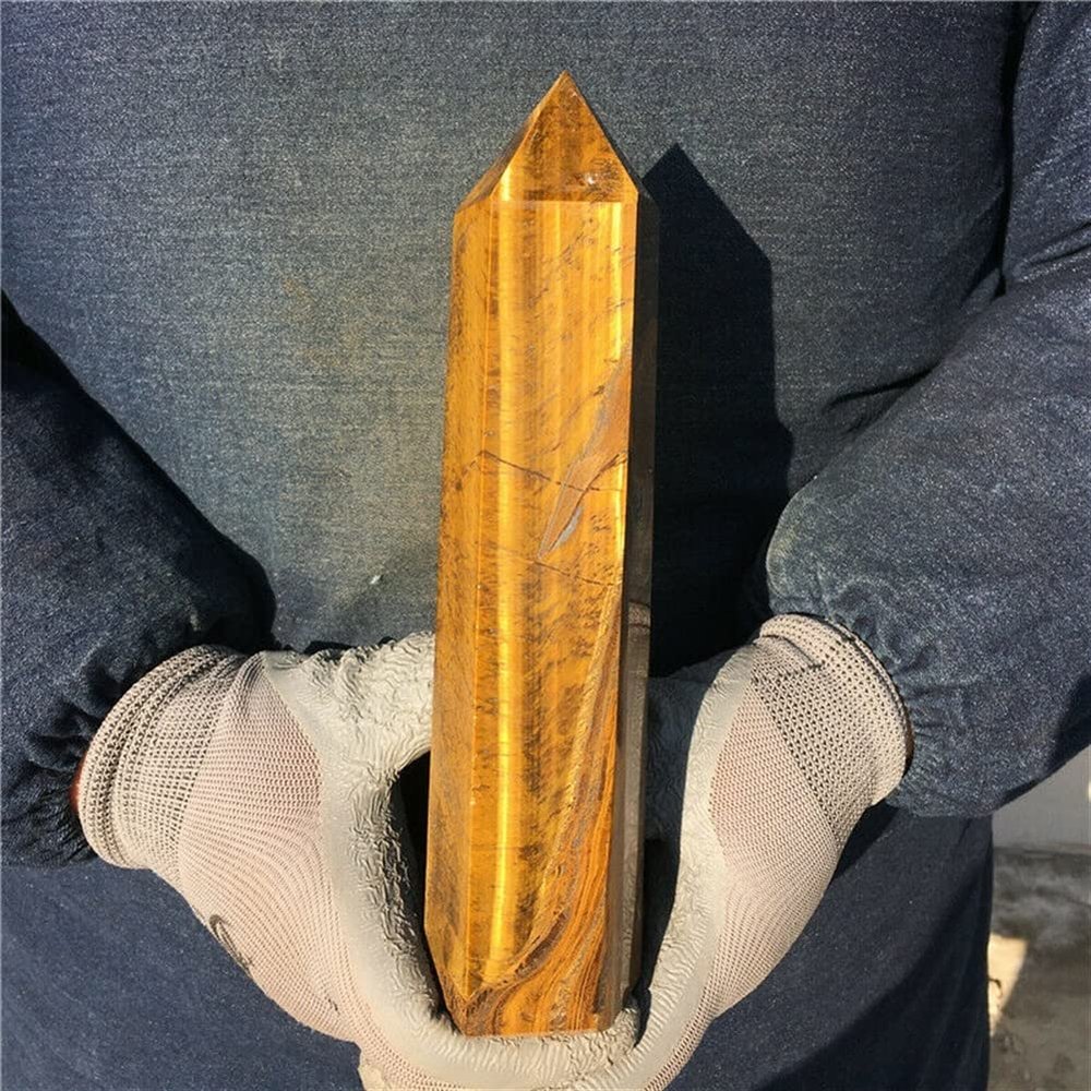 AUOQKQUT Natural tiges Eye Stone Obelisk Crystal Wand Point NaturalReiki Decoration home decoration(Size:900-1000g)