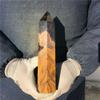 AUOQKQUT Natural tiges Eye Stone Obelisk Crystal Wand Point NaturalReiki Decoration home decoration(Size:900-1000g) view 2