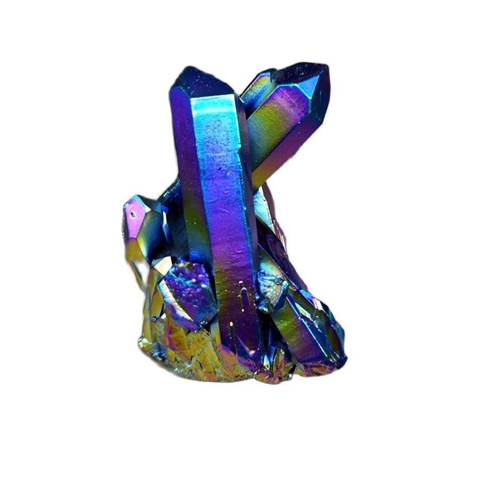 AUOQKQUT Rainbow Flame Aura Quartz Crystal Cluster Stones and Crystals Home Decoration Household yuebang home decoration
