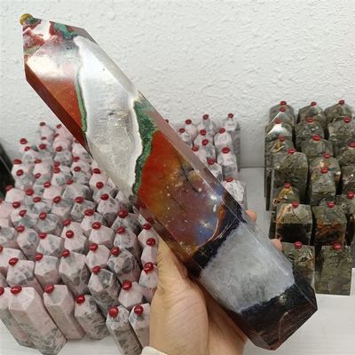 AUOQKQUT Natural Magic Natural Five Colorful Agate Stone Column Crystal Ore Home Office Decoration Craft Gifts home decoration(Size:1.3-1.5kg)