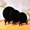 ICXLPMC Natural Black Obsidian Circle Disk Round Plate fengshui Mirror for Home & Office Decor Obsidian Home Collections view 2