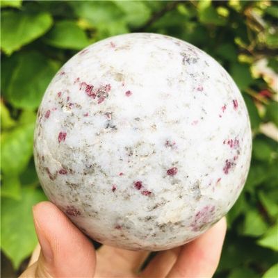 ICXLPMC Natural Plum Blossom Tourmaline Crystal Ball s Home Decoration Gift Home Collections(Size:190-220g)