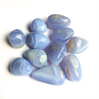IDGTTLDF natural luster Natural Magic Crystals Stones Natural Blue Lace Agate Tumbled Stones for Home Decoration 20-30mm(Size:1400W)