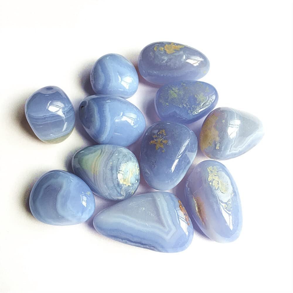 IDGTTLDF natural luster Natural Magic Crystals Stones Natural Blue Lace Agate Tumbled Stones for Home Decoration 20-30mm(Size:1400W)
