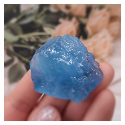 AUOQKQUT 1pcs Natural Aquamarine Quartz Beryl Gemstone Crystal Stone Decoration Crystal PEIQIYIN home decoration(Size:75-90g)