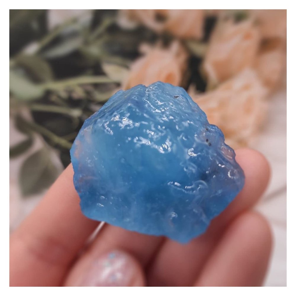 AUOQKQUT 1pcs Natural Aquamarine Quartz Beryl Gemstone Crystal Stone Decoration Crystal PEIQIYIN home decoration(Size:75-90g)
