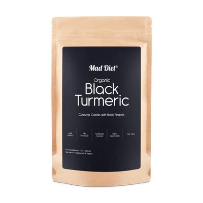 Mad Diet Organic Black Turmeric  60 Capsules  Powerful Antioxidant & Anti-Inflammatory Support  Promotes Joint Health & Digestive Wellness