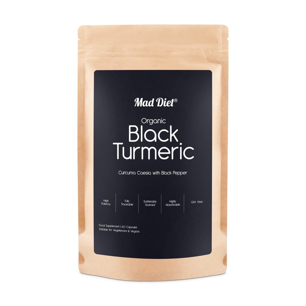 Mad Diet Organic Black Turmeric  60 Capsules  Powerful Antioxidant & Anti-Inflammatory Support  Promotes Joint Health & Digestive Wellness