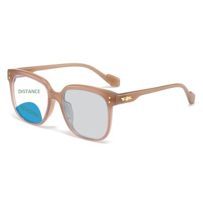 Photochromic Bifocal Reading glasses for Men Women, Bifocal Outdoor Sun Readers with Spring Hinge(Color:Brown,Size:2.5X)