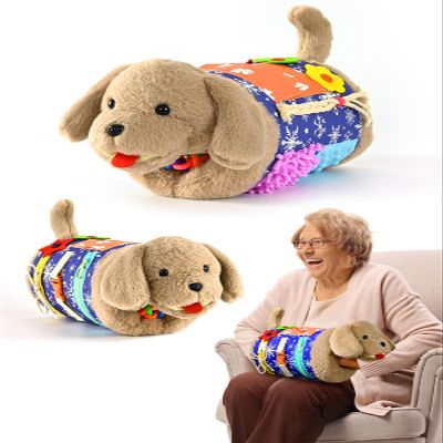 ALACCOM Fidget Blanket and Muff Dog for Adults with Dementia,Alzheimers Dementia Activities Products for Seniors and Elderly ,Gift Game and Sensory Fidget Blanket for Alzheimers or Dementia