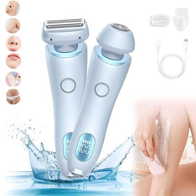 Silky Glide Pro,Silky Glide Pro Hair Remover,2024 Best Silk Glide Razor,2 in 1 Electric Shaver Razors for Women,Silky Glide Pro Fessional Hair Remover for Shave Legs,Underarms,Face,Bikini Area (Blue)
