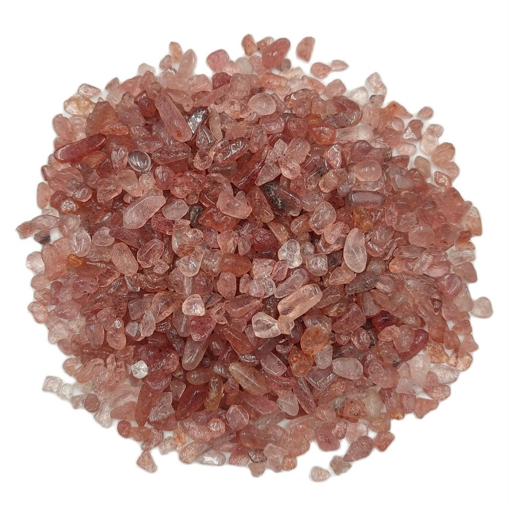 ICXLPMC 50g/Pack Lot Natural Red Strawberry Quartz Chip Rock Gravel Stone Crystal Polished Aquarium Home Decor Home Collections