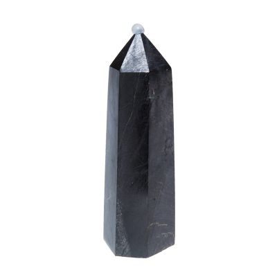 IDGTTLDF natural luster 1pcs Beautiful Natural Hand Carved Crystals Stones Tower Wand Black Carbonado Points Decoration Crystal decorative stones(Size:5 to 6cm)