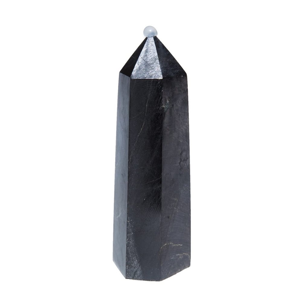 IDGTTLDF natural luster 1pcs Beautiful Natural Hand Carved Crystals Stones Tower Wand Black Carbonado Points Decoration Crystal decorative stones(Size:5 to 6cm)
