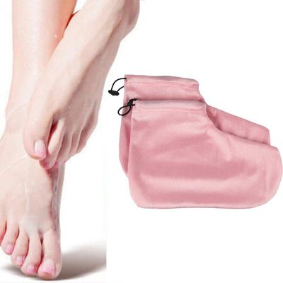 1 Pair Paraffin Wax Bathing Foot Covers Washable Cloth Spa Hand Gloves Pink Gray Protection Warmer Insulated Mitts for Wax Care