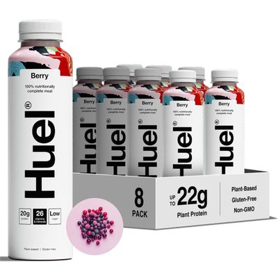 Huel Ready-to-drink Meal, Berry Protein Drink, 8 x 500ml Bottles, Protein Shakes, Pre-Portioned Meal, 20g of Protein per Bottle, Rich in Essential Vitamins, Minerals and Fibre Meal Replacement Shake