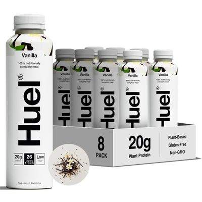 Huel Ready-to-drink Meal, Vanilla Protein Drink, 8 x 500ml Bottles, Protein Shakes, Pre-Portioned Meal, 20g of Protein per Bottle, Rich in Essential Vitamins, Minerals and Fibre Meal Replacement Shake