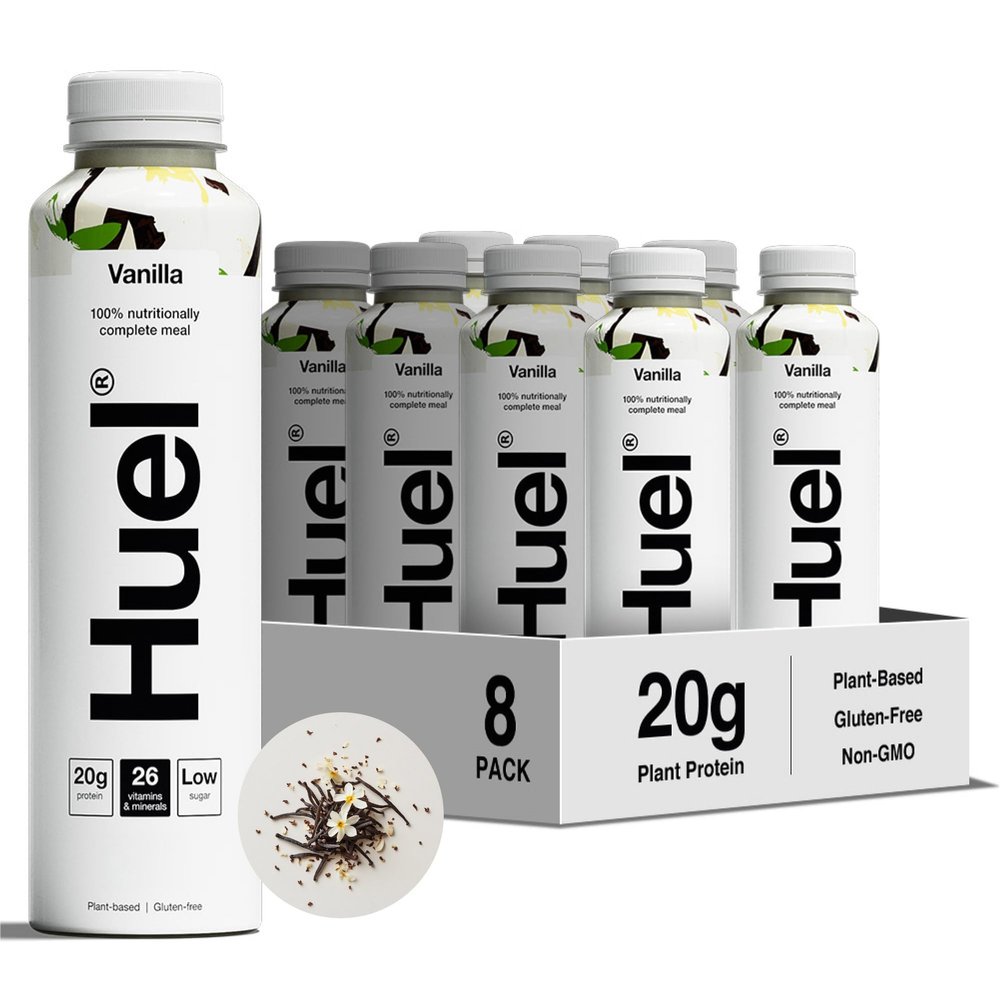 Huel Ready-to-drink Meal, Vanilla Protein Drink, 8 x 500ml Bottles, Protein Shakes, Pre-Portioned Meal, 20g of Protein per Bottle, Rich in Essential Vitamins, Minerals and Fibre Meal Replacement Shake