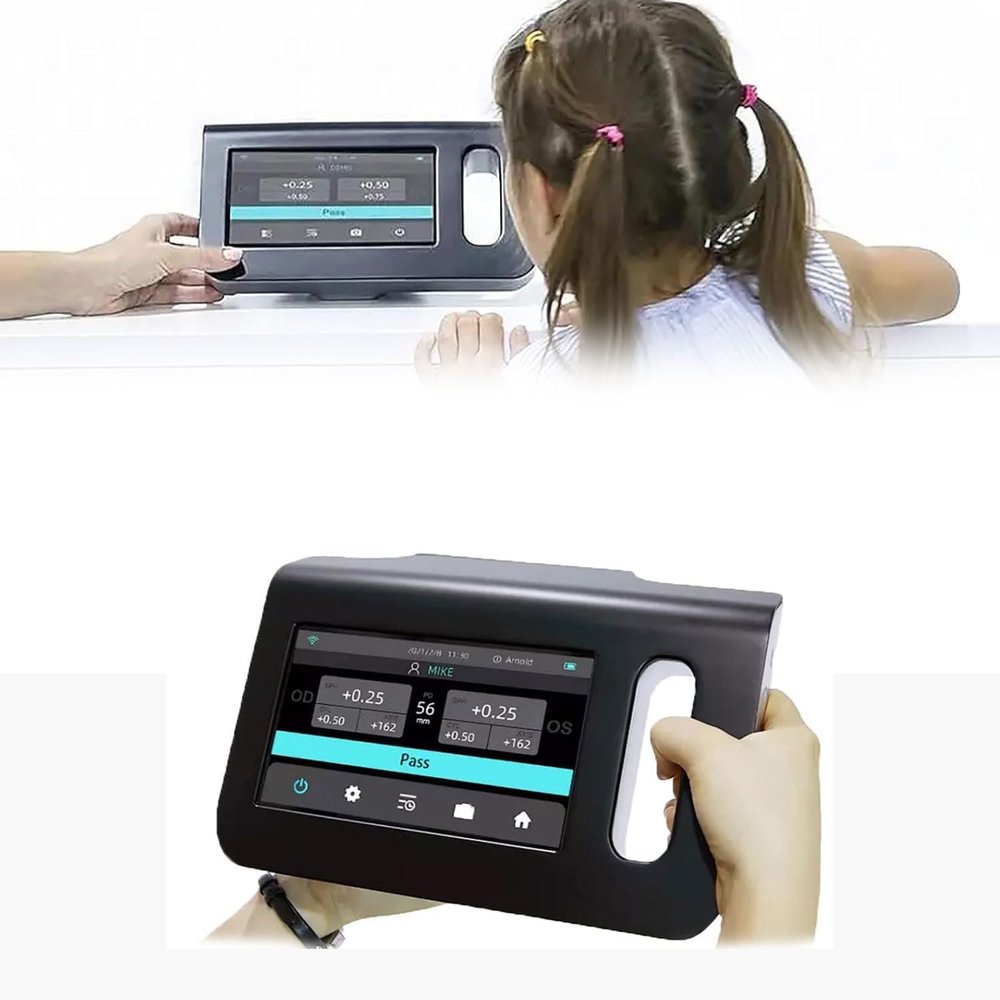 COYEUX 7 Inch Vision Screening Machine, Portable HD Auto Refractor, 98cm Measuring Distance, with Data Storage Function, 0-180 Axis Number