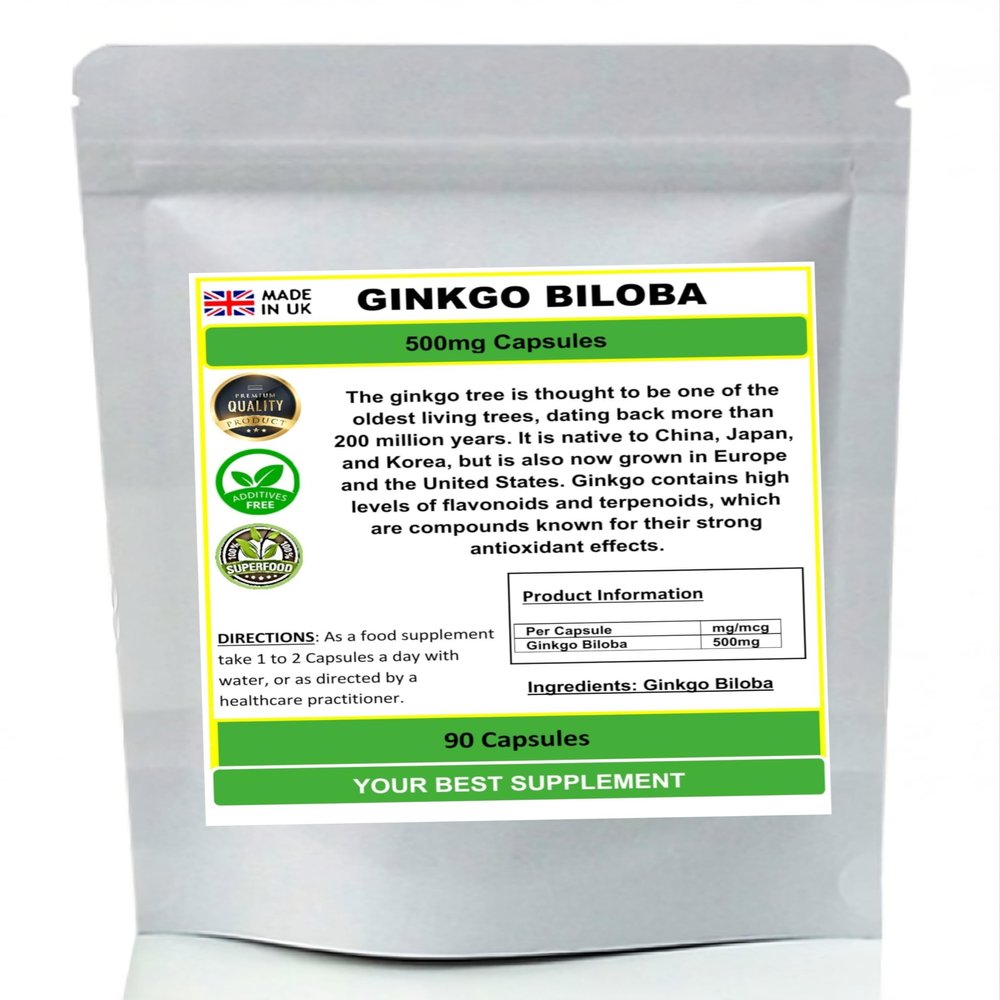 Ginkgo Biloba Capsules 100% Natural Pure no additives (90)
