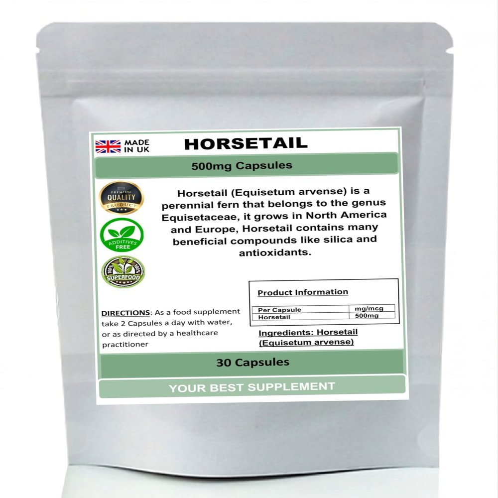 Horsetail Capsules 500mg 100% Natural Pure no additives (Premium Quality) (30)