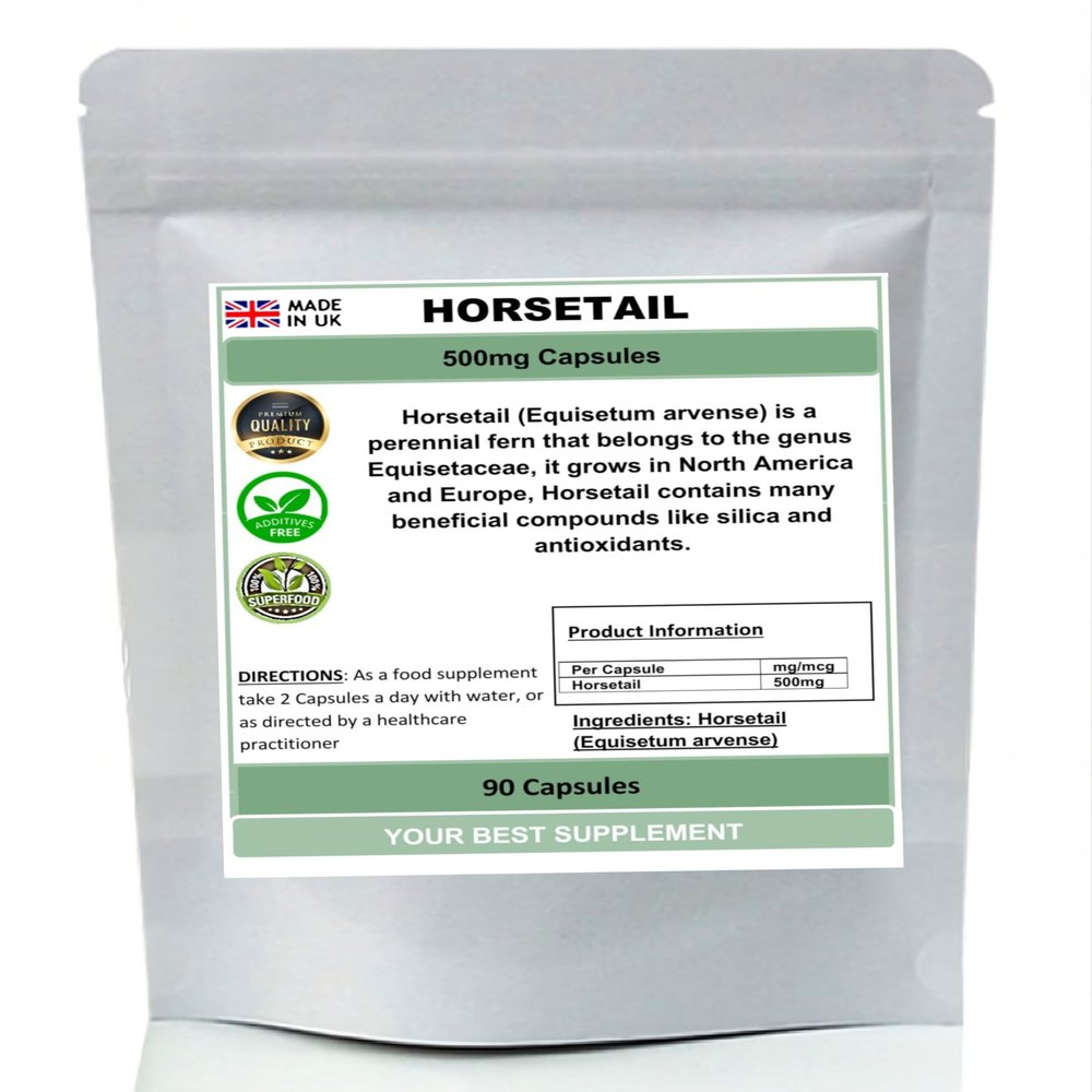 Horsetail Capsules 500mg 100% Natural Pure no additives (Premium Quality) (90)