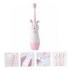 Beaupretty Childrens Electric Toothbrush Sonic Vibrates Rechargeable Pink with 3 Replacement Heads for Baby Oral Care Ages 3-8 view 2