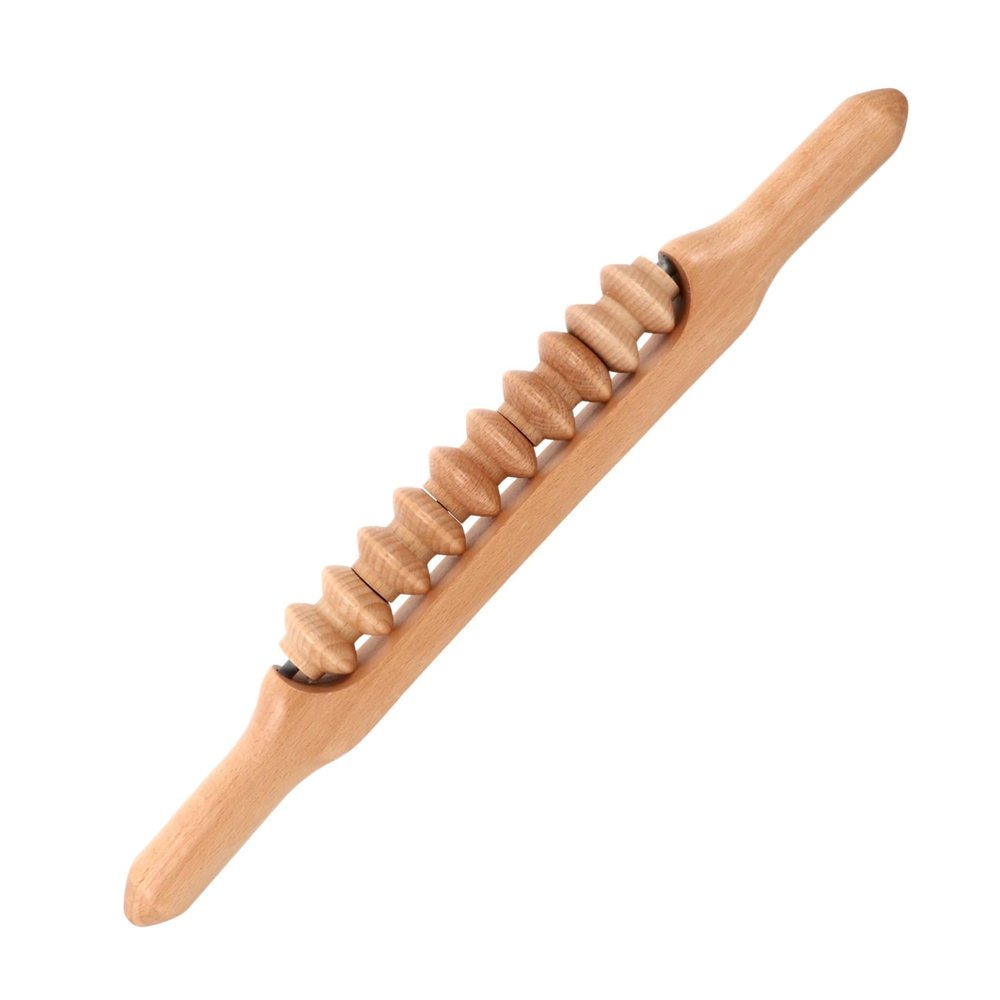 FRCOLOR Wooden Roller for Belly Massager Yoga Relax Rod Massage Stick for Full Body Relief Muscle Roller Tool