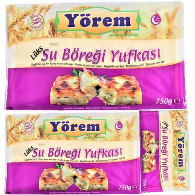 Yorem Lux Pastry Leaves phyllo Pastry dough 750 Gram x 3 Packs by Pufai Grocery