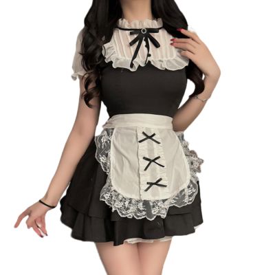 JINZIJINYU Sexy Lingerie For Women Sets Naughty Maid Costume Cos Uniform Sexy Passionate Temptation Maid Costume Temptation Suit Women Dress Black