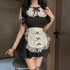 JINZIJINYU Sexy Lingerie For Women Sets Naughty Maid Costume Cos Uniform Sexy Passionate Temptation Maid Costume Temptation Suit Women Dress Black view 3