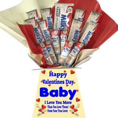 Personalised Luxury Chocolate Bouquet Hamper  Personalised Sweet Gift for Him or Her  Great Choice for Birthdays, Christmas or Any Occasion (Compatible With MILKYBAR)