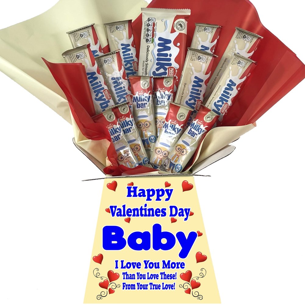 Personalised Luxury Chocolate Bouquet Hamper  Personalised Sweet Gift for Him or Her  Great Choice for Birthdays, Christmas or Any Occasion (Compatible With MILKYBAR)