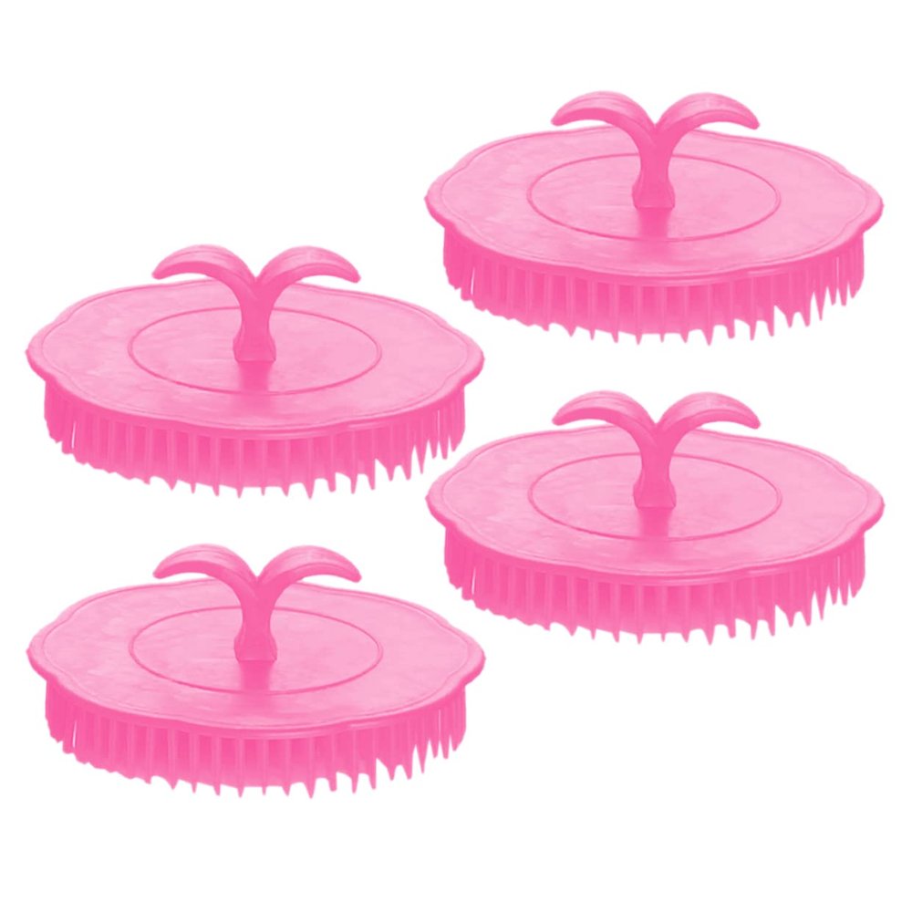IWOWHERO 4pcs Shampoo Brush Scalp Massager Hair Scalp Massage Brush for Shower Home Use Hair Exfoliator Random Color