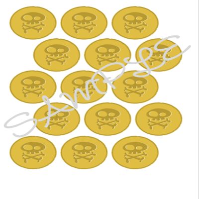 Pirates gold doubloons Edible Icing Sheet A4 15x cupcake Toppers