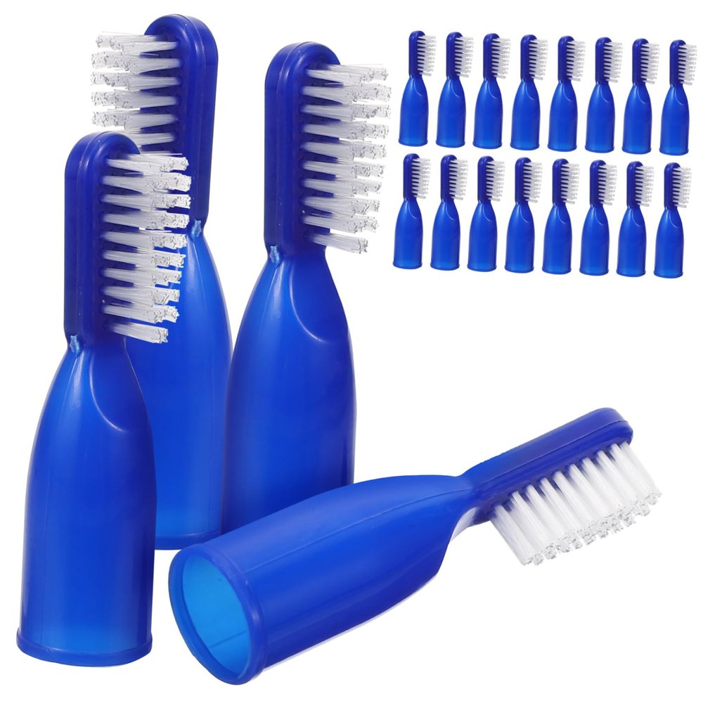 Beaupretty Mini Prison Toothbrush 20pcs Soft Bristles Short Toothbrushes Finger Cover Easy to Use Portable Oral Care Kit