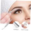 5pcs Meibomian Gland Massage Forceps lash Extension Tweezers Eyelash Tweezers for Extensions Eyelid lash Cluster Tweezers Stainless Steel Meibomian Expressor Compressor Short hair/6390 view 2