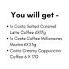 Costa Coffee Delights Multipack: Creamy Cappuccino, Salted Caramel Latte, Millionaires Mocha (18 instant Coffee Sachets Individually Wrapped) Bundled by The Great British Kitchen view 4