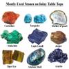 9 x 5 Inches Lapis Lazuli Stone Random Work Paper Handkerchief Box Rectangle Shape White Marble Tissue Paper Box with Royal Look view 3